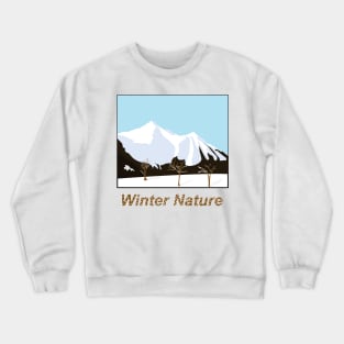 Winter landscape with snow-capped mountains Crewneck Sweatshirt